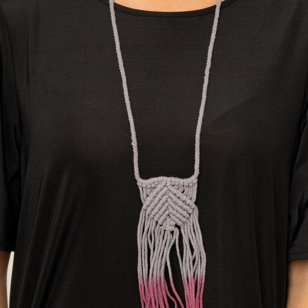 Look At Macrame Now ~ Purple Necklace