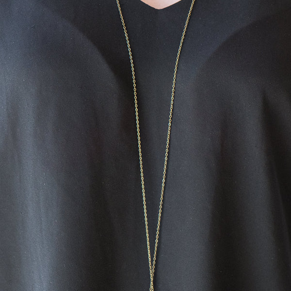 She Just Shines ~ Brass Long Necklace
