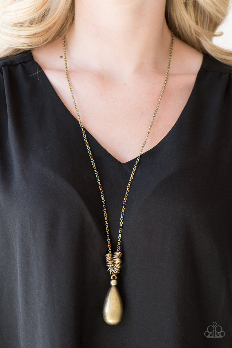 Just A Drop ~ Brass Necklace