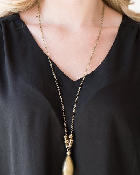 Just A Drop ~ Brass Necklace