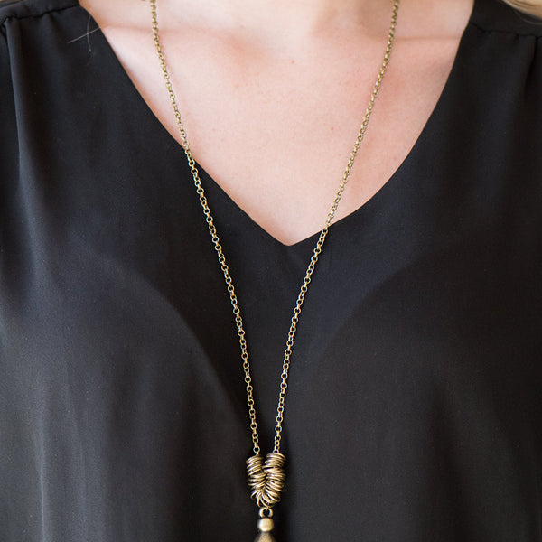 Just A Drop ~ Brass Necklace