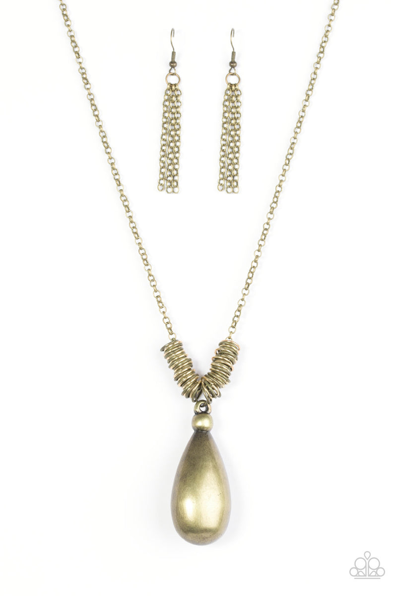 Just A Drop ~ Brass Necklace