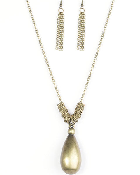 Just A Drop ~ Brass Necklace