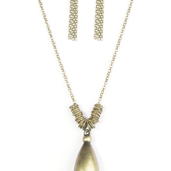 Just A Drop ~ Brass Necklace