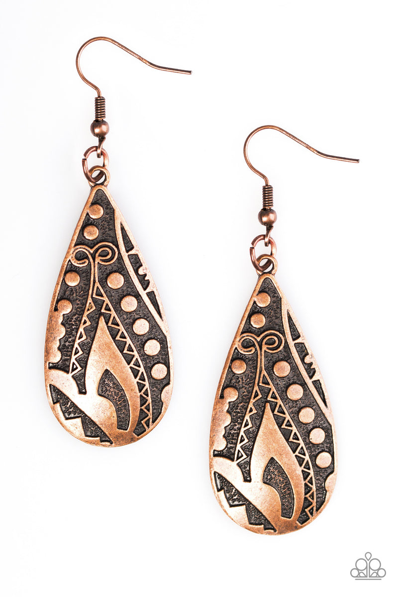 Token Texture ~ Copper Earrings