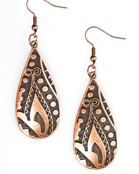 Token Texture ~ Copper Earrings