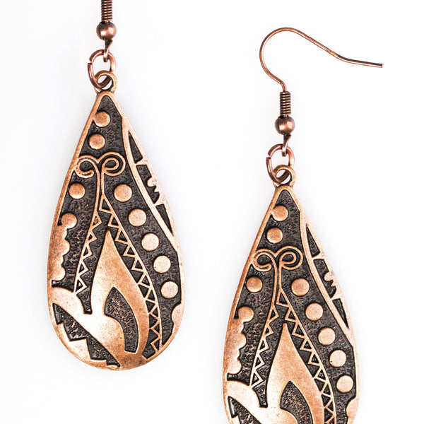 Token Texture ~ Copper Earrings