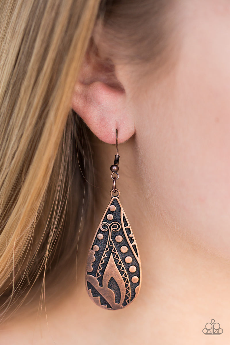 Token Texture ~ Copper Earrings