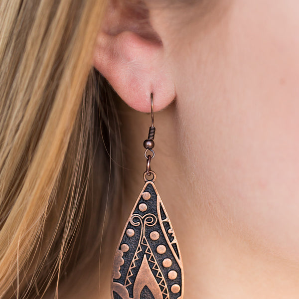 Token Texture ~ Copper Earrings