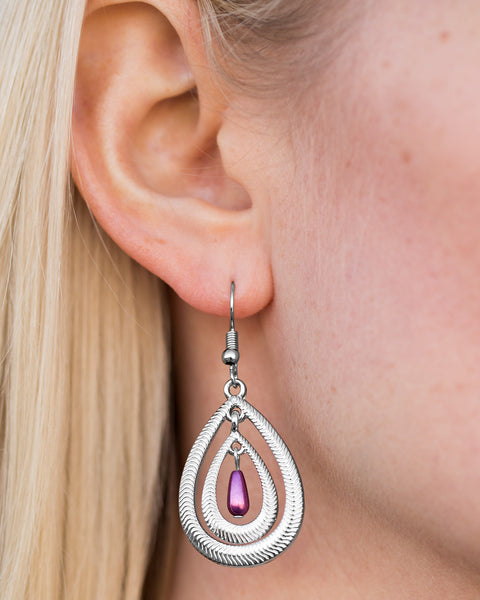 Tranquil Teardrops ~ Purple Earrings