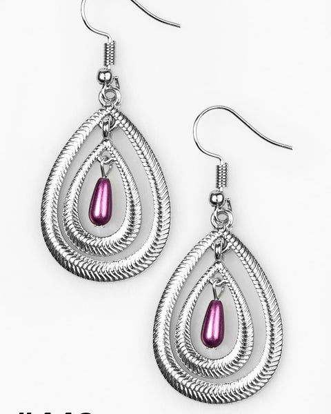 Tranquil Teardrops ~ Purple Earrings