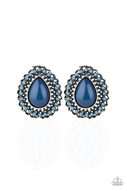 Beaded Blast ~ Blue Earrings