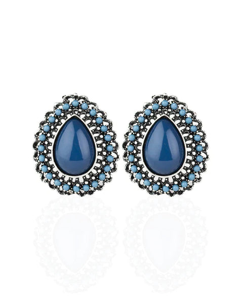 Beaded Blast ~ Blue Earrings