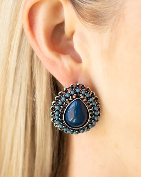 Beaded Blast ~ Blue Earrings