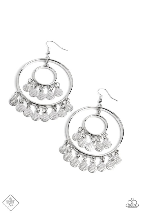 Caviar Command ~ Silver Earrings