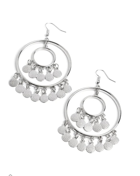 Caviar Command ~ Silver Earrings