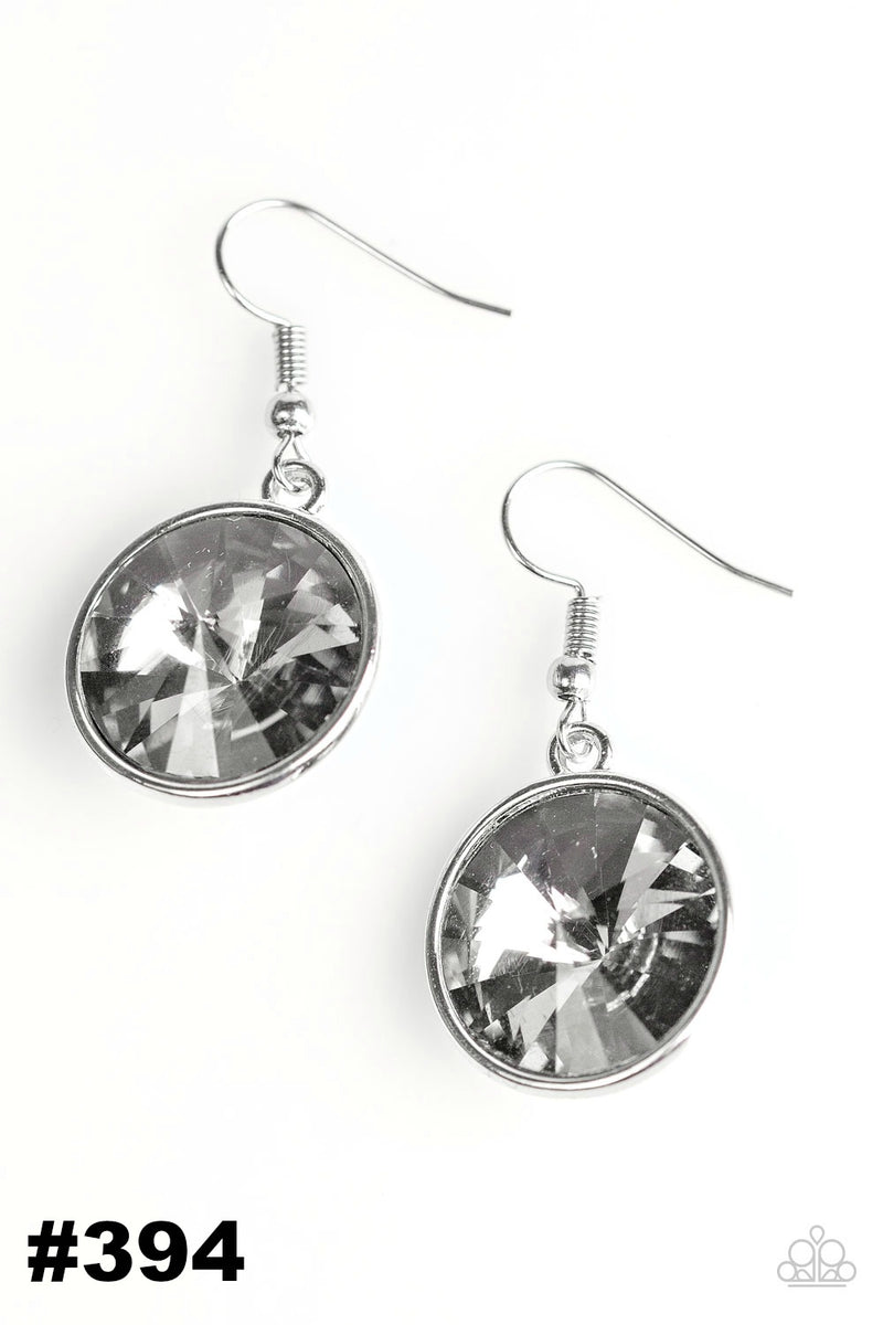 Classy and Glassy ~ Silver Earrings