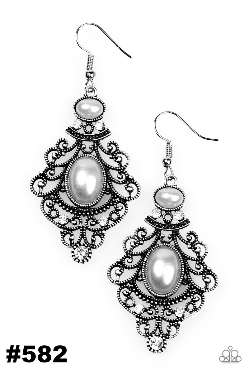 Crown Control ~ Silver Earrings