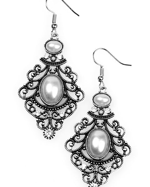 Crown Control ~ Silver Earrings