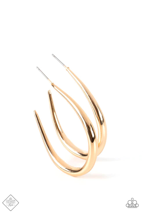 CURVE Your Appetite ~ Gold Earrings