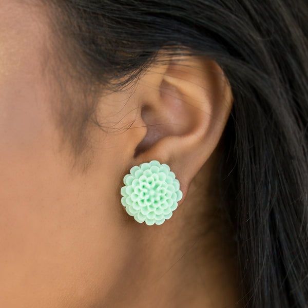 Dandelion Demure ~ Green Earrings