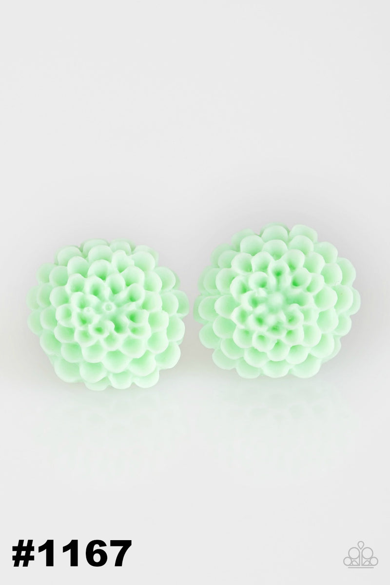 Dandelion Demure ~ Green Earrings