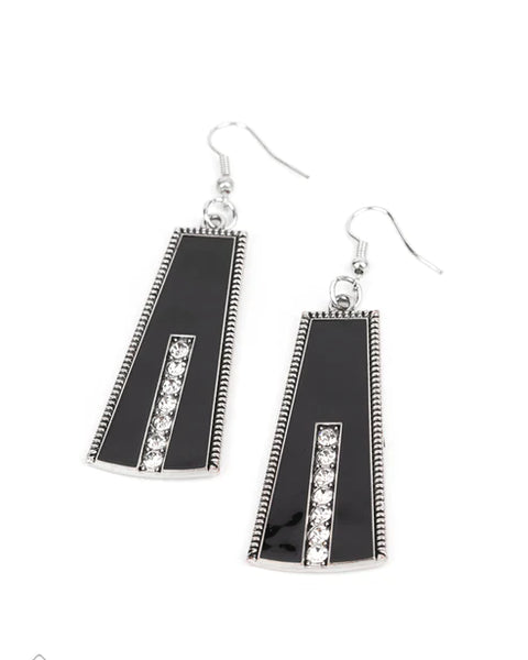 Demandingly Deco ~ Black Earrings