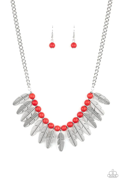 Desert Plumes ~ Red Necklace