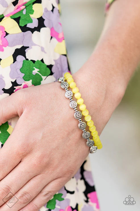 Dewy Dandelions ~ Yellow Bracelet