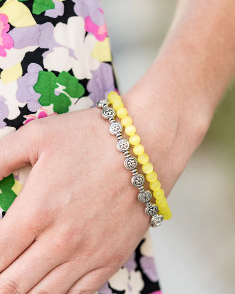 Dewy Dandelions ~ Yellow Bracelet