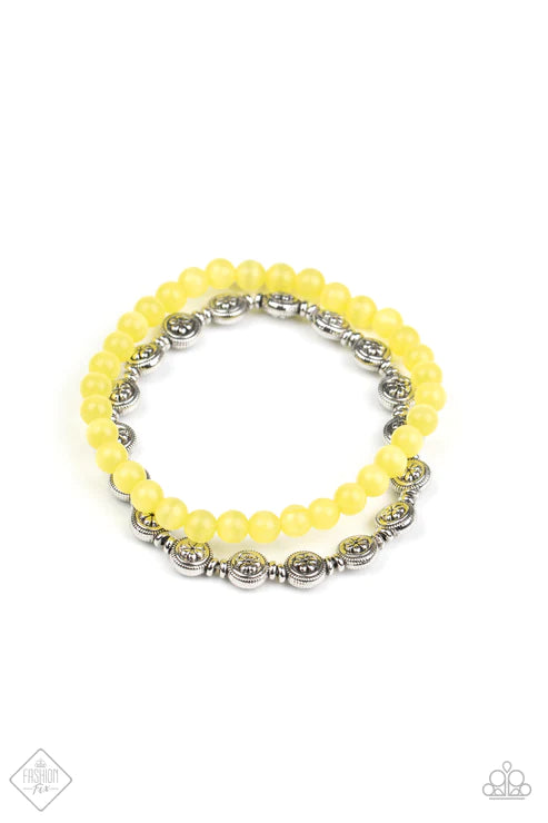 Dewy Dandelions ~ Yellow Bracelet