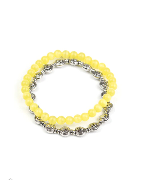 Dewy Dandelions ~ Yellow Bracelet