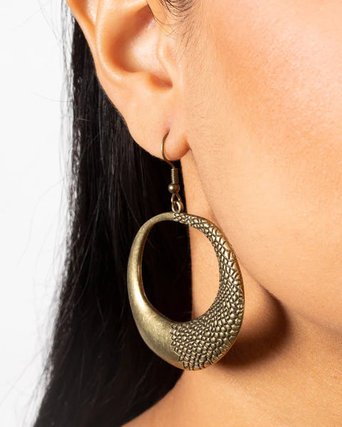 Downtown Jungle ~ Brass Earrings