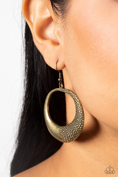 Downtown Jungle ~ Brass Earrings