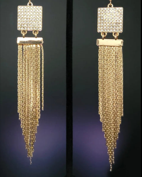 Dramatically Deco ~ Gold Earrings