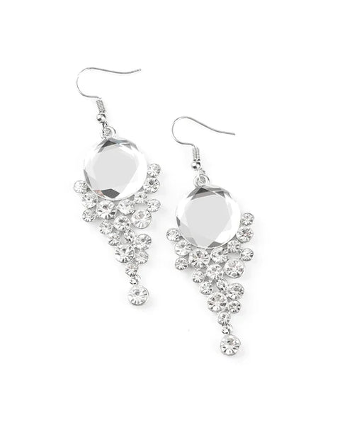 Elegantly Effervescent ~ White Earrings