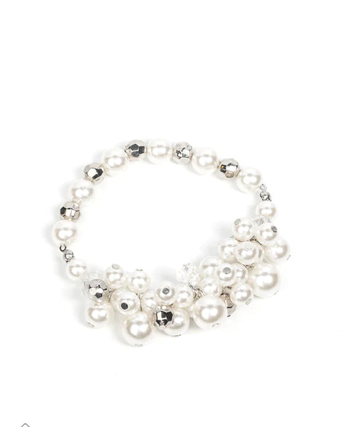 Elegantly Exaggerated ~ White Bracelet