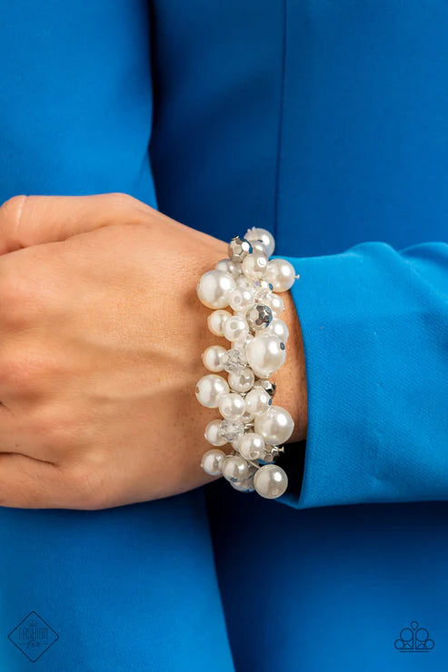 Elegantly Exaggerated ~ White Bracelet