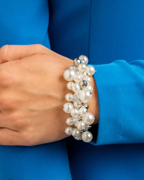 Elegantly Exaggerated ~ White Bracelet