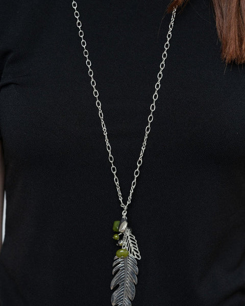 Feather Flair ~ Green Necklace