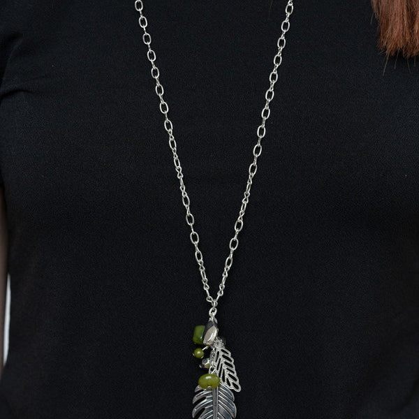 Feather Flair ~ Green Necklace