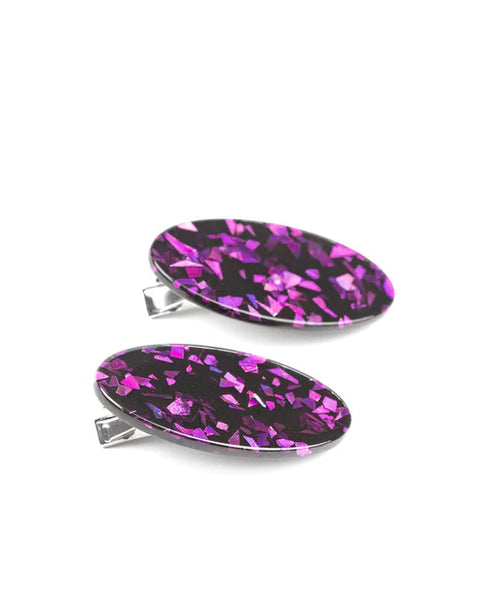 Get OVAL Yourself ~ Purple Hair Clips