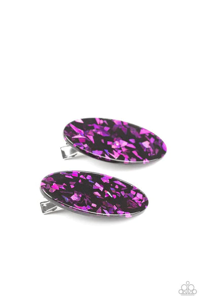 Get OVAL Yourself ~ Purple Hair Clips