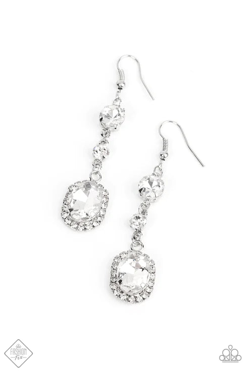 Glass Slipper Sparkle ~ White Earrings