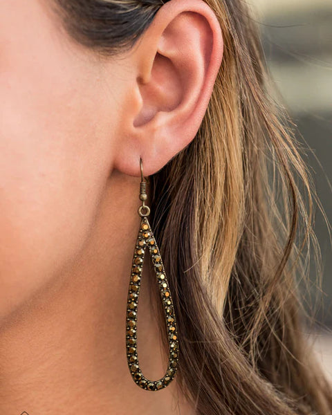 Glitzy Goals ~ Brass Earrings