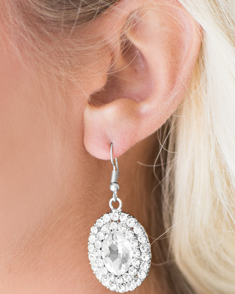 Grit and Glitter ~ White Earrings