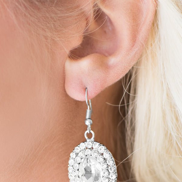 Grit and Glitter ~ White Earrings