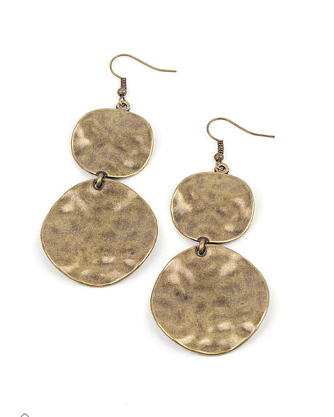 HARDWARE-Headed ~ Brass Earrings