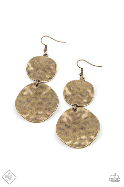 HARDWARE-Headed ~ Brass Earrings