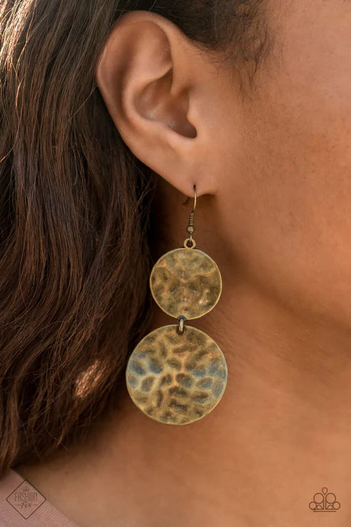 HARDWARE-Headed ~ Brass Earrings